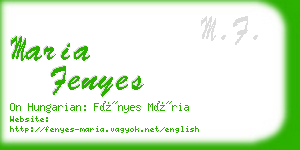 maria fenyes business card